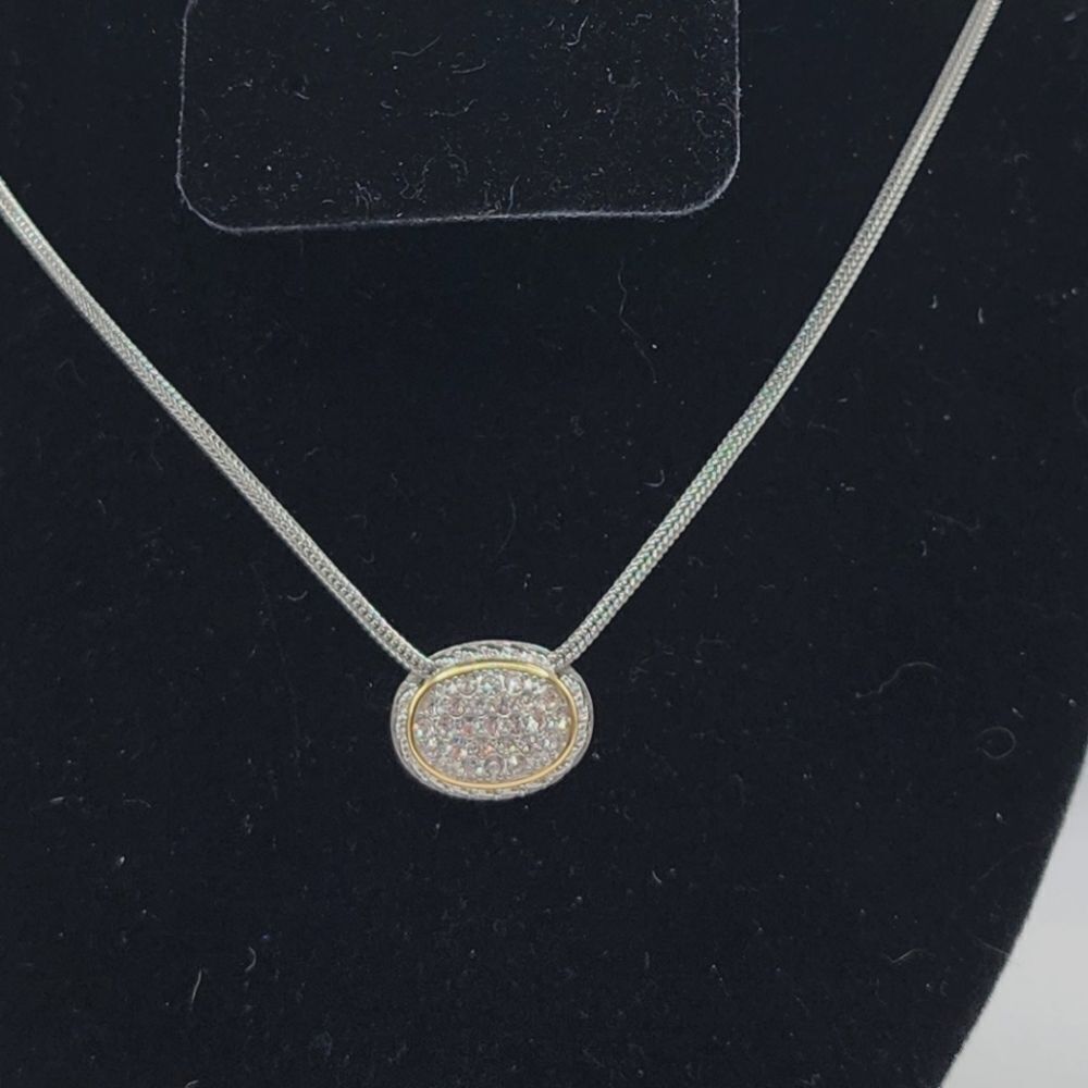 Emma Skye Jewelry Light Up the Skye 2-Tone Crystal Necklace NWOT